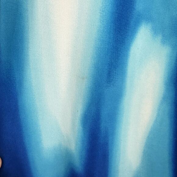 Calvin Klein Slinky knit top Women size Medium Watercolor Blue Long Sleeve - Picture 7 of 8